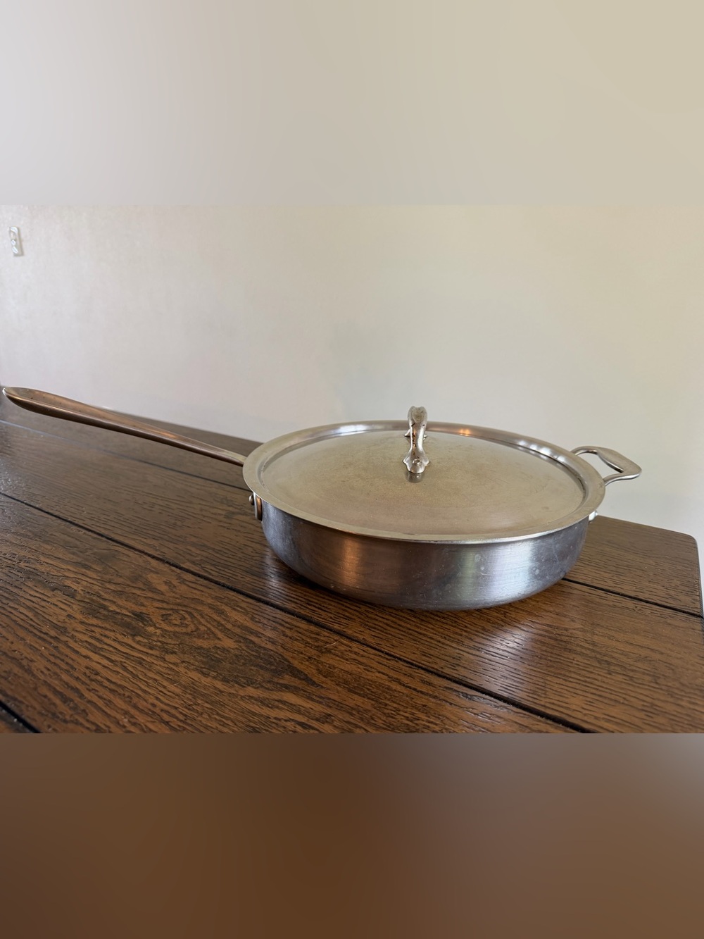 All Clad 3 qt Stainless Steel Saute Fry Pan 11” French Skillet Double Handles D3